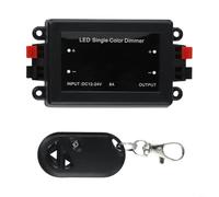 YobiLife Variateur d'intensité de bande LED 12 V 24 V, télécommande sans fil avec portée de 15 m, réglage de la luminosité de couleur unique 8 A pour armoire, éclairage de chambre