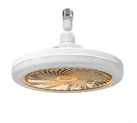 YobiLife Ventilateur de plafond avec lumière LED E27 et télécommande - Luminosité réglable et vitesse du ventilateur - Économie d'énergie - Silencieux - Pour chambre à coucher, salon, bureau