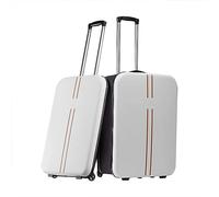 Yobohui Foldable Travel Suitcase Scratch-Resistant Lightweight and Durable Hard-Shell Luggage(White,20in)