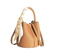 Yobohui Petit sac fourre-tout seau en cuir pour femme avec bandoulière, marron, Taille unique