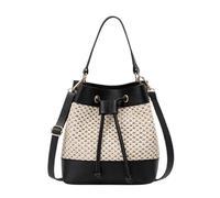 Yobohui Sac à bandoulière pour femme avec cordon de serrage et dentelle florale, Noir , Taille unique