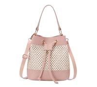 Yobohui Sac à bandoulière pour femme avec cordon de serrage et dentelle florale, rose, Taille unique