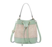 Yobohui Sac à bandoulière pour femme avec cordon de serrage et dentelle florale, Vert, Taille unique
