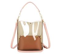 Yobohui Sac fourre-tout en PVC transparent pour femme 2 en 1 Sac de plage Grand sac à bandoulière Sac à bandoulière Sac seau transparent, rose, Taille unique