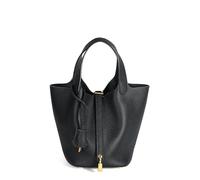 Yobohui Sac seau en cuir souple pour femme - Design tendance - Panier à légumes - Sac à main de transport décontracté, noir 1, 14cm