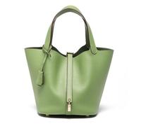 Yobohui Sac seau en cuir souple pour femme - Design tendance - Panier à légumes - Sac à main de transport décontracté, Vert 2, 18cm