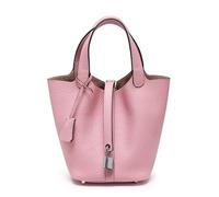 Yobohui Sac seau en cuir souple pour femme - Design tendance - Panier à légumes - Sac à main de transport décontracté, rose, Large
