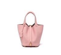 Yobohui Sac seau en cuir souple pour femme - Design tendance - Panier à légumes - Sac à main de transport décontracté, Rose 1, 14cm