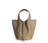 Yobohui Sac seau en cuir souple pour femme - Design tendance - Panier à légumes - Sac à main de transport décontracté, Gris 2., 14cm