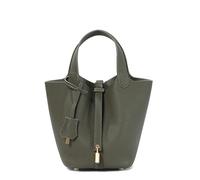 Yobohui Sac seau en cuir souple pour femme - Design tendance - Panier à légumes - Sac à main de transport décontracté, Gris 3., 18cm