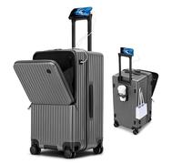 Yobohui Valise à roulettes, Valise Rigide de Grande capacité avec Porte-gobelet, Port USB, Valise Cabine à Ouverture Frontale(C,24in)