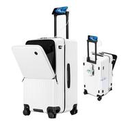 Yobohui Valise à roulettes, Valise Rigide de Grande capacité avec Porte-gobelet, Port USB, Valise Cabine à Ouverture Frontale(D,22in)