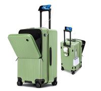 Yobohui Valise à roulettes, Valise Rigide de Grande capacité avec Porte-gobelet, Port USB, Valise Cabine à Ouverture Frontale(A,22in)