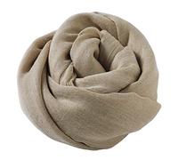 YOBOKO Mode Femme Longue Écharpe Lin-Coton Couleur Pure Grandes Écharpes Douces Châle Grande Taille Beau Châle Wrap pour Extérieur/Plage 200 X130 CM (Kaki)