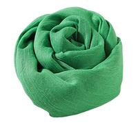 YOBOKO Mode Femme Longue Écharpe Lin-Coton Couleur Pure Grandes Écharpes Douces Châle Grande Taille Beau Châle Wrap pour Extérieur/Plage 200 X130 CM (Vert)