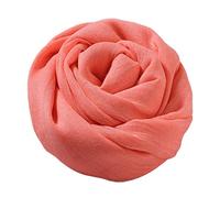 YOBOKO Mode Femme Longue Écharpe Lin-Coton Couleur Pure Grandes Écharpes Douces Châle Grande Taille Beau Châle Wrap pour Extérieur/Plage 200 X130 CM (Rose)