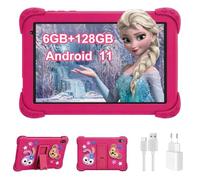 YOBWOK 8 Pouces Tablette Enfants 128Go Android 11 avec WiFi Contrôle Parental 6Go RAM TF256GB Tactile 1280 * 800HD 4000mAh Bluetooth Tablette Éducative 3 4 6 7 10 Ans avec Proof Étui,Rose