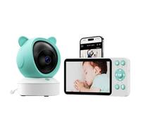 YOBWOK Babyphone avec caméra de qualité supérieure 2K/3MP, 5 pouces, 360°, Wi-Fi, vidéo, avec application, vision nocturne infrarouge, audio bidirectionnel, pleurs/mouvement/détection sonore
