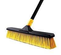 Yocada Balai poussoir robuste de 45,7 cm à poils rigides pour nettoyer patio, garage, terrasse, béton, bois, pierre, carrelage, sol, 165,9 cm de long