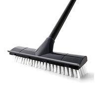 Yocada Brosse à récurer 2 en 1, Frottoir avec manche de 127 cm - Poils rigides - Pour le nettoyage de terrasse, salle de bain, garage, cuisine, mur, terrasse, baignoire, carrelage