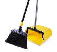 Yocada Ensemble Balai et Pelle à poussière Robuste avec Peigne pour Usage extérieur et intérieur pour Cour, Garage, Hall, Centre Commercial, Sol, Maison, Cuisine, Bureau, Poils d'animaux