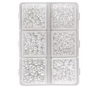 YOCDNOV 1 boîte Blanches Perle Demi Ronde- Perles à Dos Plat pour l'Artisanat Petites Perles Vrac pour Bricolage Colliers Bracelets Bijoux Robe de Mariée Arts des Ongles Fabrication(1,5/2/3/4/5/6mm)