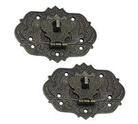 YOCDNOV 2pcs Loquet Serrure Vintage - Antique Moraillon Fermoirs en Fer Bronze Antique Verrous pour Décoratifs Cabinet Armoire Boîte à Bijoux pour Meubles, ferrures de Rideaux, serrures sur coffres