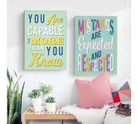 Yocheng 2 affiches de motivation colorées sur toile, peinture murale inspirante et décorative pour chambre, bureau, maison 30x40cmx2 sans cadre