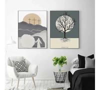 Yocheng 2 affiches murales minimalistes et religieuses représentant Jésus-Christ pour décoration de salon 21x30cmx2 sans cadre