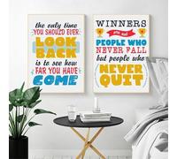 Yocheng 2 citations inspirantes sur l'attitude à l'égard de la vie, affiches sur toile, mots de motivation, décoration murale, image pour la maison ou le bureau 40x50cmx2 sans cadre