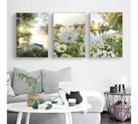 Yocheng 3 affiches de paysages floraux naturels,art mural et impression,peinture sur toile pour décoration de salon,affiche d'art 21x30cmx3 sans cadre