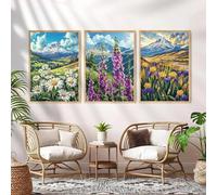 Yocheng 3 fleurs sauvages,décoration murale,affiche de montagne sauvage,peinture sur toile,fleur en fleurs,maison,salon,image,art mural,affiche 30x40cmx3 sans cadre