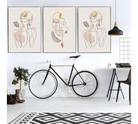 Yocheng Accueil Salon Chambre Bar Décoration Esthétique Art au trait féminin Affiche abstraite Art Toile Mur 30x40cmx3 sans cadre