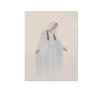 Yocheng Affiche abstraite de la Vierge Marie, peinture murale nordique, tableau minimaliste, décoration de salon, impression sur toile 30x40cm sans cadre