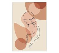 Yocheng Affiche abstraite de visage de femme, style bohème, impression sur toile, décoration murale scandinave pour salon et maison 40x50cm sans cadre