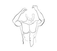 Yocheng Affiche abstraite sur toile représentant un corps d'homme, peinture au trait, art mural minimaliste pour chambre à coucher 50x70cm sans cadre