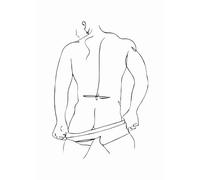 Yocheng Affiche abstraite sur toile représentant un corps d'homme, peinture au trait, art mural minimaliste pour chambre à coucher 50x70cm sans cadre