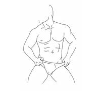 Yocheng Affiche abstraite sur toile représentant un corps d'homme, peinture au trait, art mural minimaliste pour chambre à coucher 40x50cm sans cadre