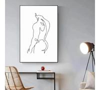 Yocheng Affiche abstraite sur toile représentant un corps d'homme, peinture au trait, art mural minimaliste pour chambre à coucher 40x50cm sans cadre