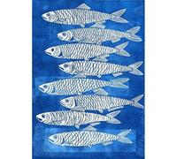 Yocheng Affiche colorée représentant un homard, un poisson ou une sardine, un animal de l'océan, un couloir, une décoration murale pour la maison, le salon ou la chambre à coucher 21x30cm sans cadre