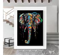 Yocheng Affiche d'art Mural avec Graffiti abstrait,éléphant,Animal,décoration de salle de maison,peinture sur toile,impression d'images 50x70cm sans cadre
