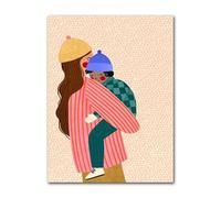 Yocheng Affiche de jeune maman, amour maternel, art mural minimaliste floral, impression sur toile, peinture, affiches pour salon, décoration d'intérieur 40x50cm sans cadre