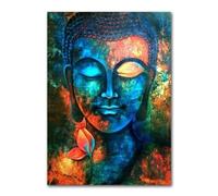 Yocheng Affiche de méditation zen sur le thème du Bouddha : esthétique, couleurs abstraites, art mural, peinture sur toile, décoration intérieure. 40x50cm sans cadre