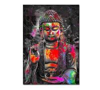 Yocheng Affiche de méditation zen sur le thème du Bouddha : esthétique, couleurs abstraites, art mural, peinture sur toile, décoration intérieure. 50x70cm sans cadre