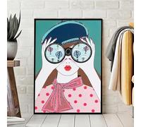 Yocheng Affiche de paysage abstraite pour femmes, lunettes, décor mural, peinture sur toile, images, affiches Vintage imprimées, décor de salon 50x70cm sans cadre