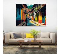 Yocheng Affiche de ville de voyage de colombie,affiche Vintage de la vieille ville de Cartagena,paysage colombien coloré moderne,peinture sur toile imprimée colorée 60x90cm sans cadre