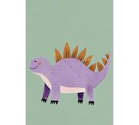 Yocheng Affiche mignonne de dinosaure en scooter, peinture sur toile imprimée pour chambre de garçon, décoration murale de chambre d'enfant 21x30cm sans cadre