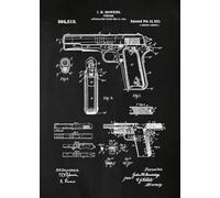 Yocheng Affiche sur toile représentant des armes à feu et des balles,schéma de démontage d'armes à feu,décoration murale pour salon,chambre à coucher,salle de jeux,maison 50x70cm sans cadre