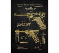 Yocheng Affiche sur toile représentant des armes à feu et des balles,schéma de démontage d'armes à feu,décoration murale pour salon,chambre à coucher,salle de jeux,maison 50x70cm sans cadre
