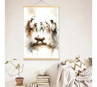 Yocheng Affiches aquarelles de Dieu Jésus, représentant la Bible chrétienne, pour la décoration du salon ou de la chambre d'enfant. 40x50cm sans cadre